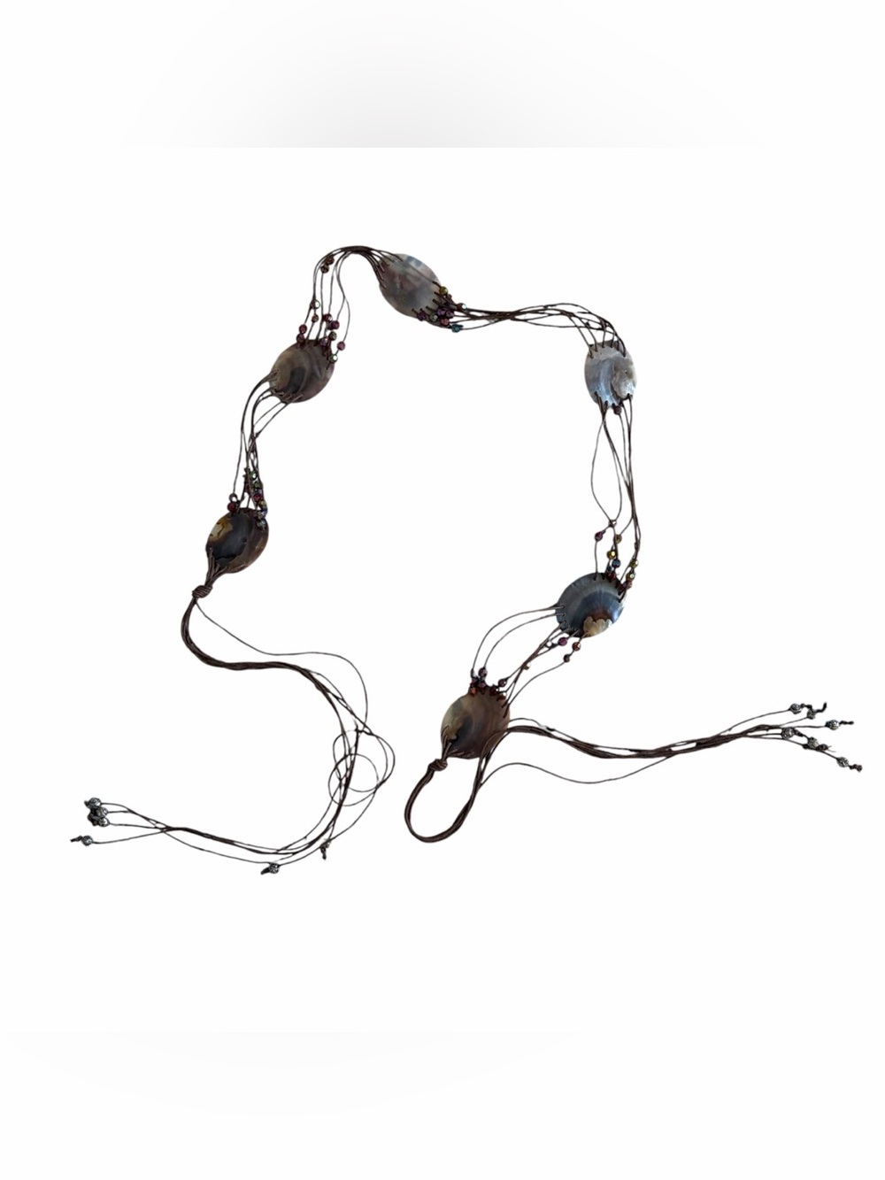 BEADED SHELL WRAP BELT